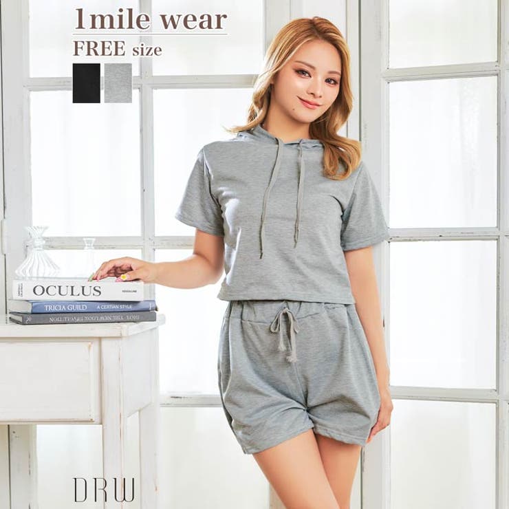 フード付き半袖スウェット&ハーフパンツルームウェア | Dazzy | 詳細画像4 