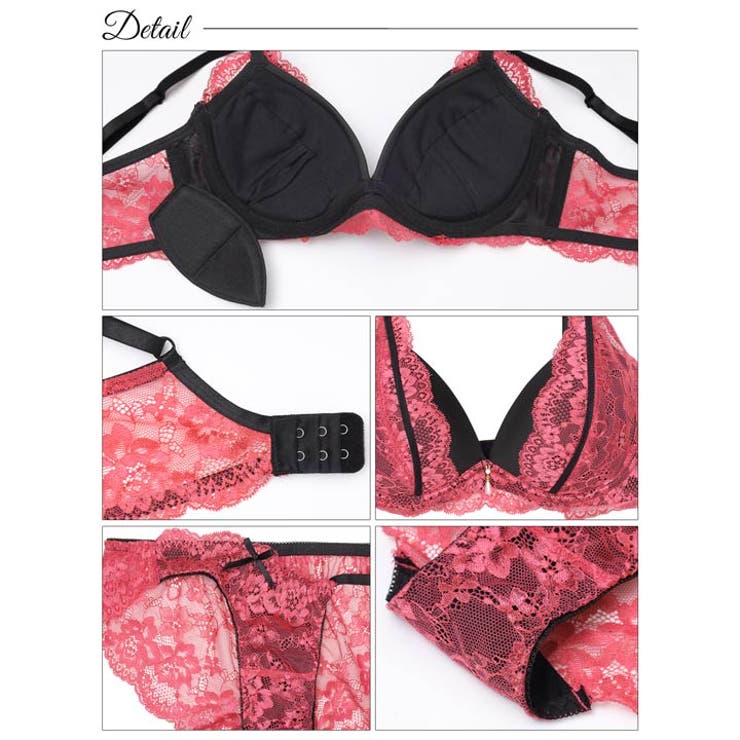 [EFサイズ] ディープグラマラスレーシィ脇高ブラジャー&バック透けフルバックシ… | Dazzy | 詳細画像10 