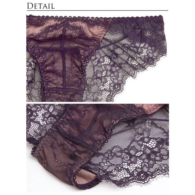 [A～Gサイズ 選べるショーツタイプ] スモーキーレースコードブラジャー&バック… | Dazzy | 詳細画像18 