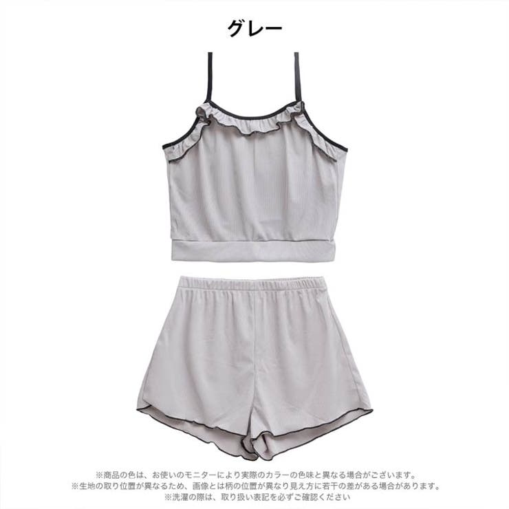 リブメローフリルキャミソール&ショートパンツルームウェア | Dazzy | 詳細画像6 