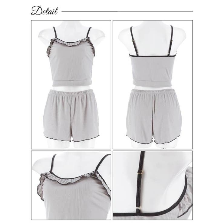 リブメローフリルキャミソール&ショートパンツルームウェア | Dazzy | 詳細画像7 