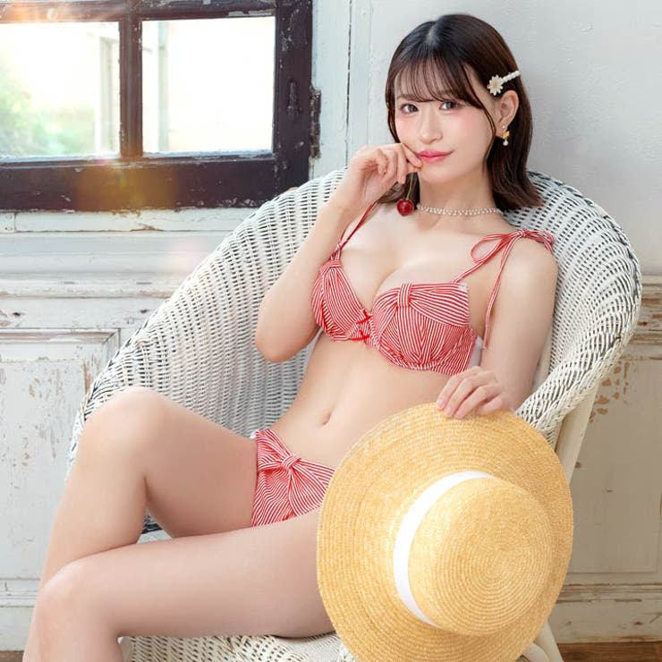 ストライプリボンチャーミングブラジャー&フルバックショーツ | Dazzy | 詳細画像6 