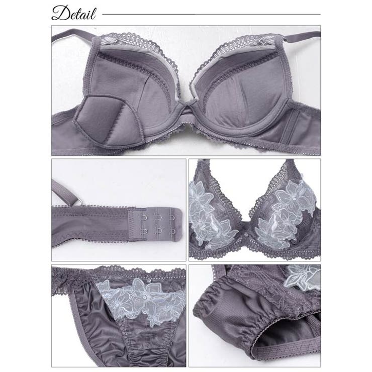 [EFサイズ] スウィートエレガンスブルームブラジャー&フルバックショーツ | Dazzy | 詳細画像8 