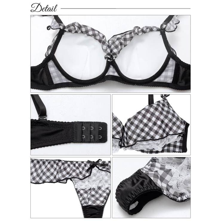 メルティギンガムフリルブラジャー&Tバックショーツ | Dazzy | 詳細画像10 