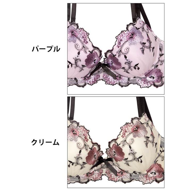 [EFサイズ] フローラルミューズ脇高ブラジャー&バック透けフルバックショーツ … | Dazzy | 詳細画像11 