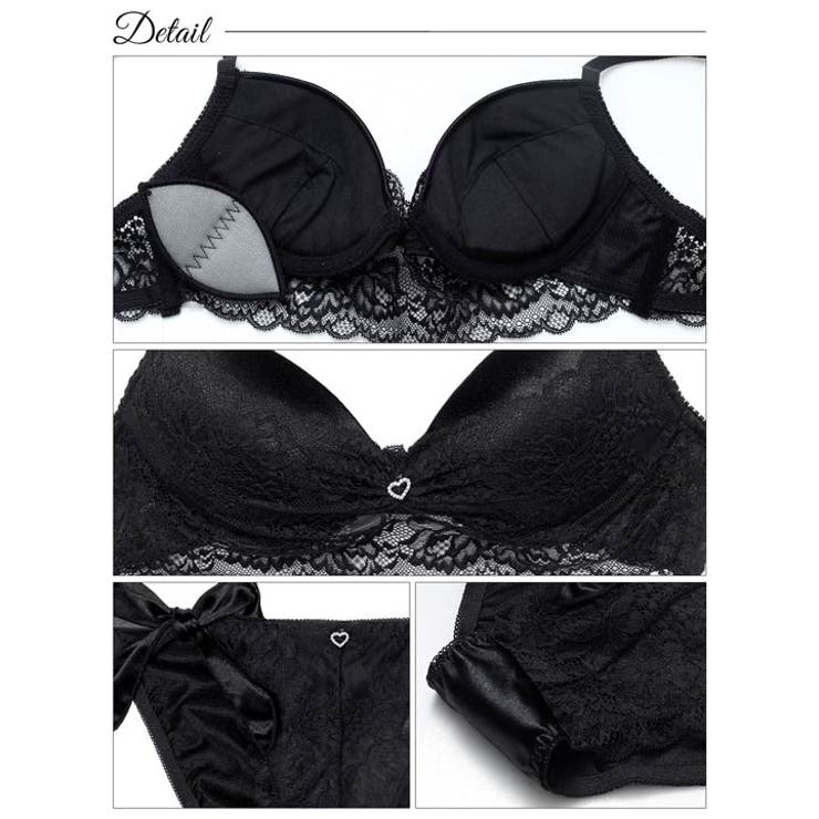 [EFサイズ] ジュエルハートレーシィブラジャー&フルバックショーツ | Dazzy | 詳細画像10 