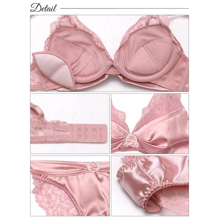 リボンリングビジューレースブラジャー&バック透けフルバックショーツ | Dazzy | 詳細画像10 