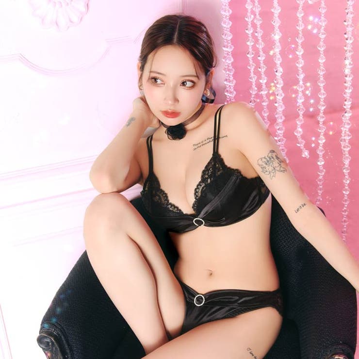 [EFサイズ] リボンリングビジューレースブラジャー&バック透けフルバックショー… | Dazzy | 詳細画像7 