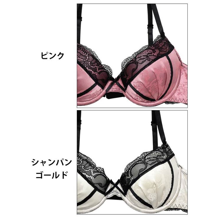 ブリリアントサテンレーシィブラジャー&バック透けフルバックショーツ
