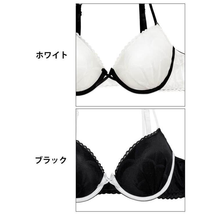 バイカラーシアースカラップブラジャー&バック透けフルバックショーツ | Dazzy | 詳細画像11 