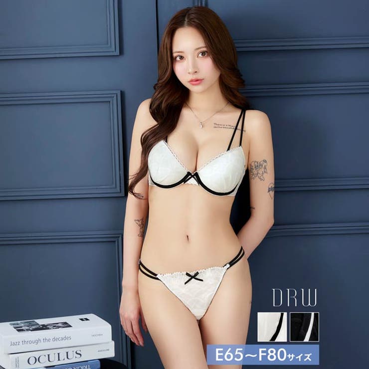 [EFサイズ] バイカラーシアースカラップブラジャー&バック透けフルバックショー… | Dazzy | 詳細画像1 