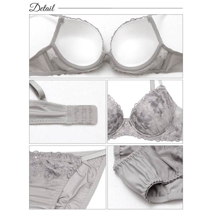 グロッシーブロッサムエンブロイダリーブラジャー&フルバックショーツ | Dazzy | 詳細画像10 