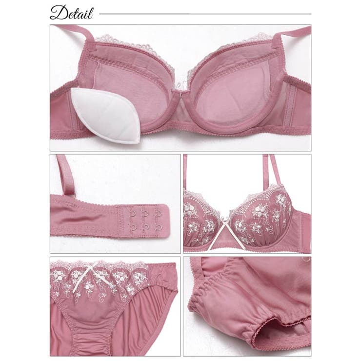 アンティークフラワーアーチブラジャー&フルバックショーツ | Dazzy | 詳細画像10 