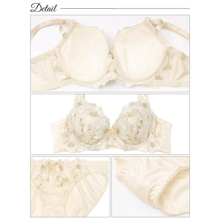 [EFサイズ] クラッシーロマンスフルール脇高ブラジャー&フルバックショーツ | Dazzy | 詳細画像10 