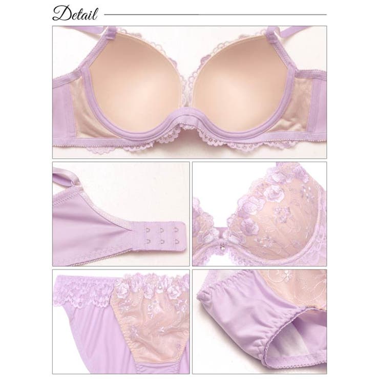 クラリティブロッサム脇高ブラジャー&フルバックショーツ | Dazzy | 詳細画像10 