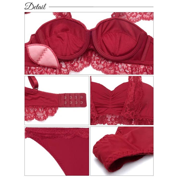 フリルレーシィギャザーギャザーブラジャー&Tバックショーツ | Dazzy | 詳細画像10 