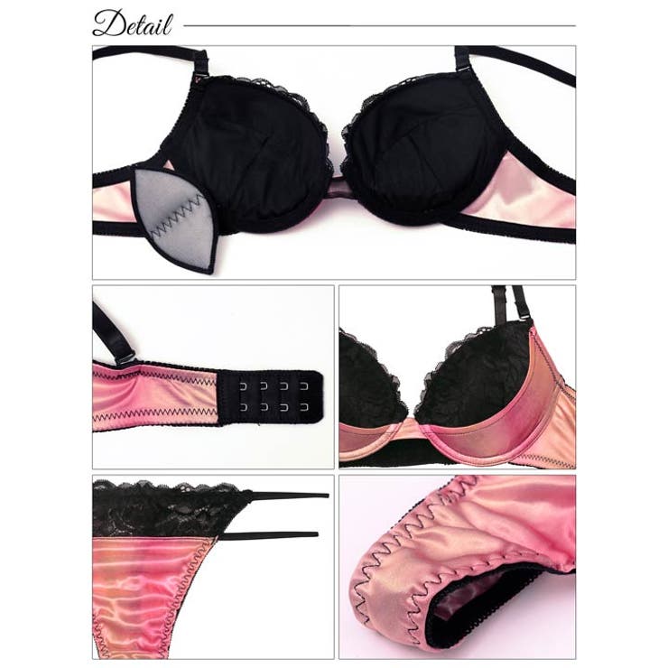 マーブルグラデーションレースブラジャー&Tバックショーツ | Dazzy | 詳細画像10 