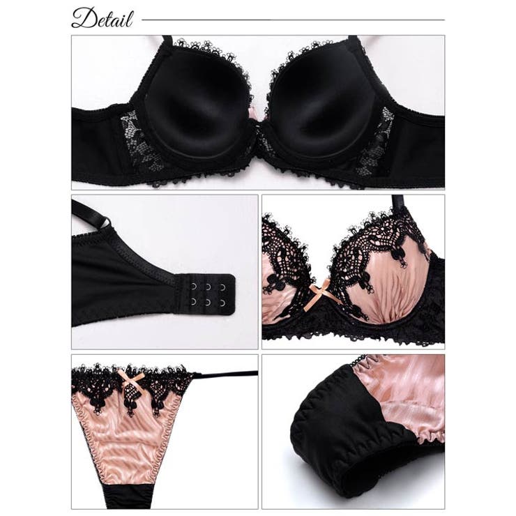 ゴシックケミカルレース脇高ブラジャー&Tバックショーツ | Dazzy | 詳細画像10 