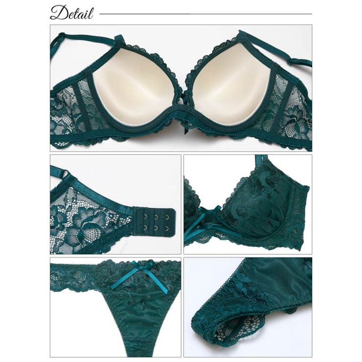 [EFサイズ] ブロッサムコードリボン脇高ブラジャー&バック透けTバックショーツ… | Dazzy | 詳細画像10 