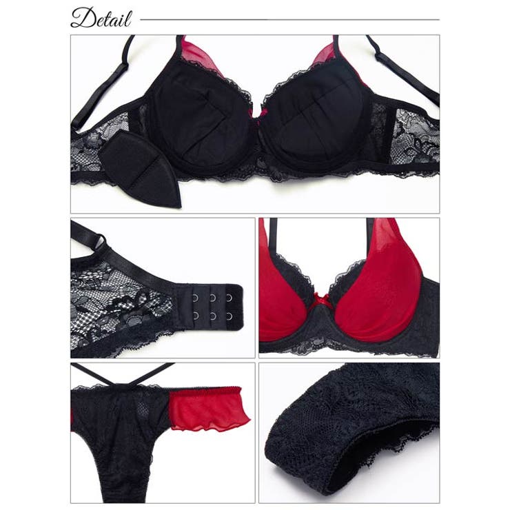 [GHサイズ] ラグジュアリーチュールカップ脇高ブラジャー&バック透けTバックシ… | Dazzy | 詳細画像10 