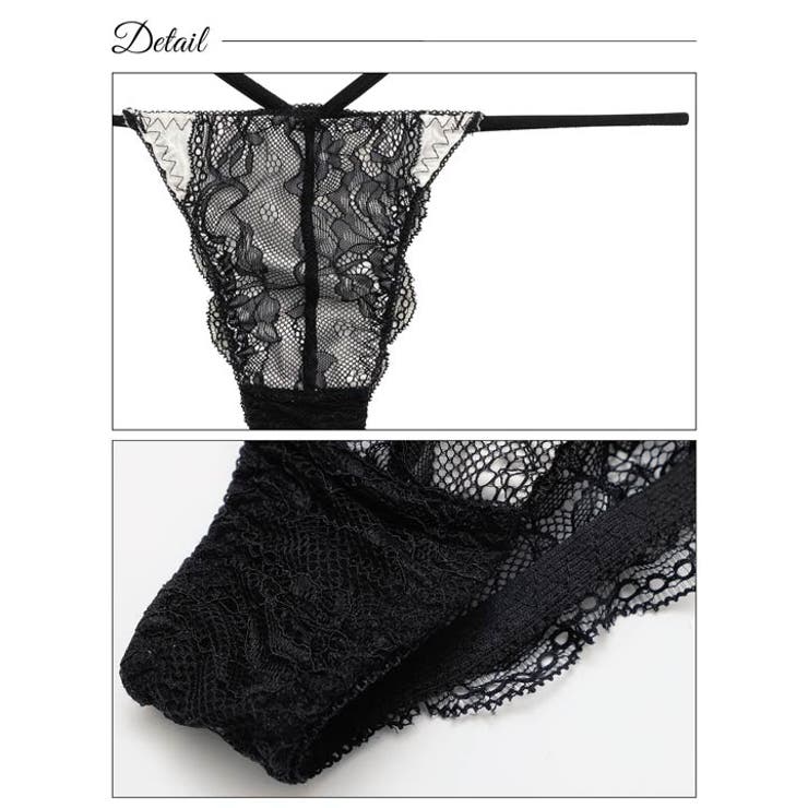 ブリリアントサテンレーシィブラジャー&バック透けTバックショーツ | Dazzy | 詳細画像10 