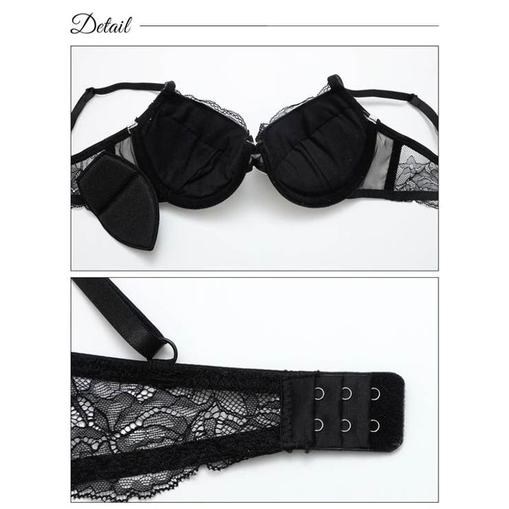 ブリリアントサテンレーシィブラジャー&バック透けTバックショーツ | Dazzy | 詳細画像9 