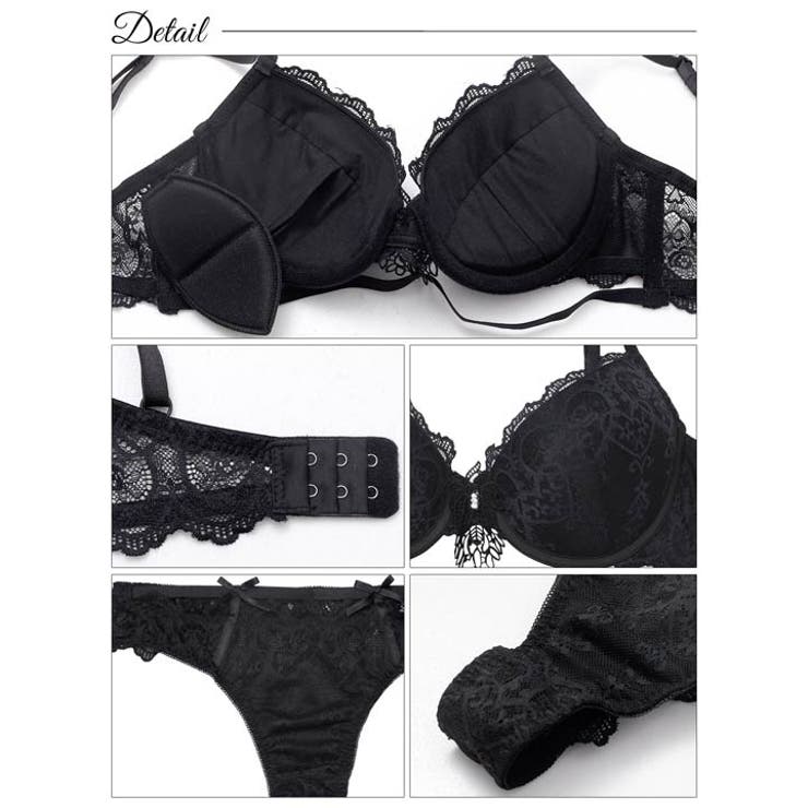 [EFサイズ] ヴィーナスシルエットレースブラジャー&バック透けTバックショーツ | Dazzy | 詳細画像10 
