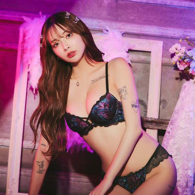 ルミナスシャドウブルームブラジャー&バック透けフルバックショーツ | Dazzy | 詳細画像3 