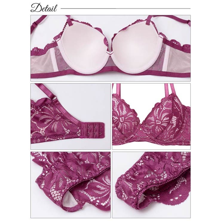 [3点セット] グロリアスレーシーブルーム脇高ブラジャー&バック透けフルバック&… | Dazzy | 詳細画像10 