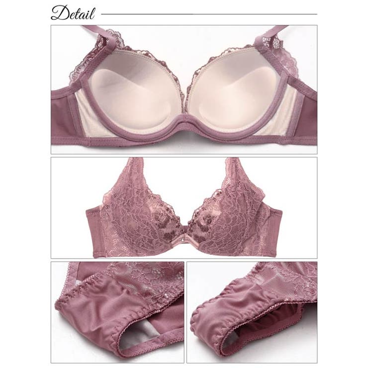   トワイライトレースフラワー脇高ブラジャー&フルバック&Tバックショーツ | Dazzy | 詳細画像10 