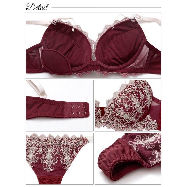 ダマスクディープストリングブラジャー&Tバックショーツ | Dazzy | 詳細画像10 