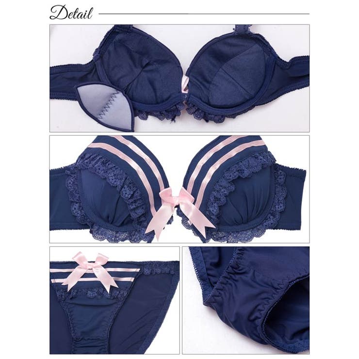 [EFサイズ] キュートマリンセーラーブラジャー&フルバックショーツ | Dazzy | 詳細画像10 