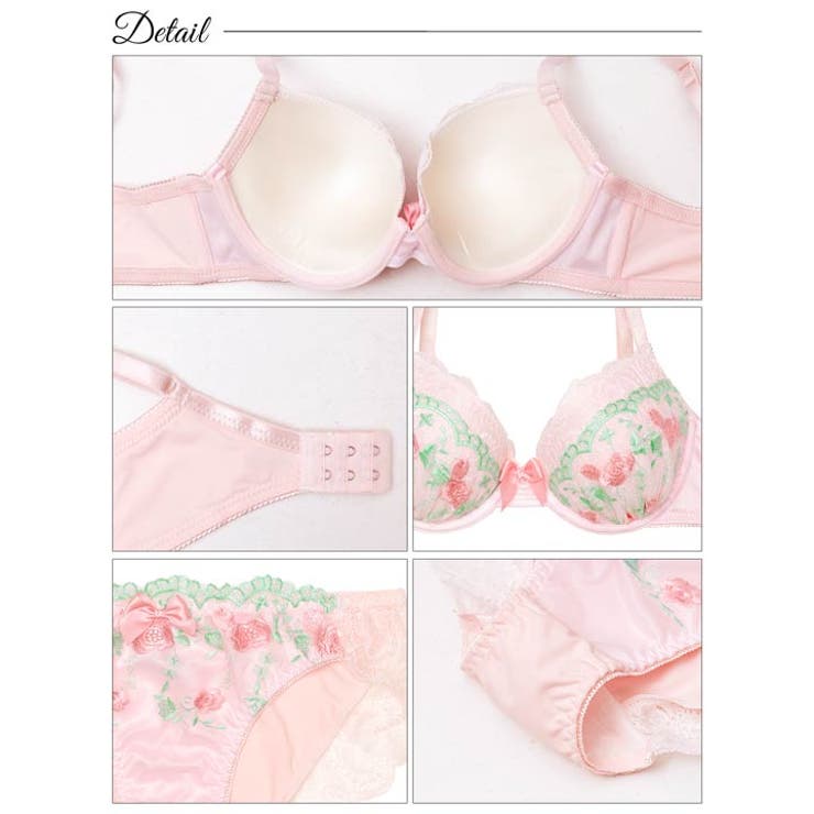 プリマヴェーラローズ脇高ブラジャー&フルバックショーツ | Dazzy | 詳細画像10 