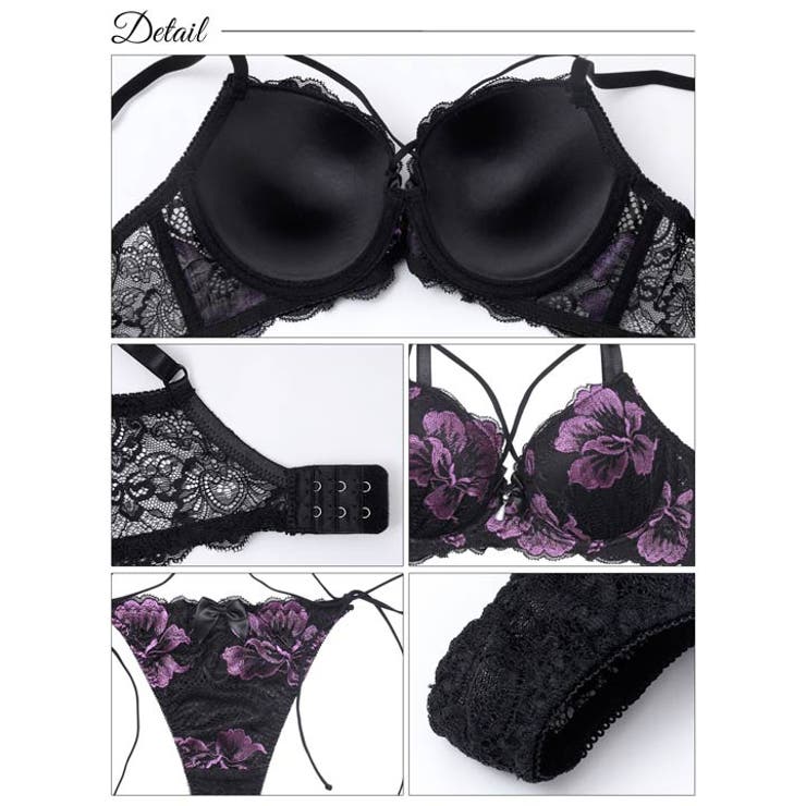 マジェスティックフルール脇高ブラジャー&バック透けサイド紐Tバックショーツ [三… | Dazzy | 詳細画像10 