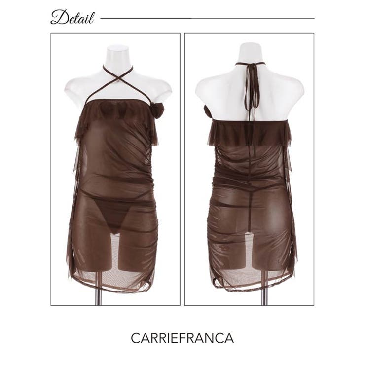 [CARRIEFRANCA]クロスホルターフリルベビードール | Dazzy | 詳細画像6 