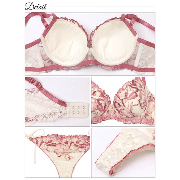 アロマティックフラワー脇高ブラジャー&サイド紐バック透けTバックショーツ | Dazzy | 詳細画像10 