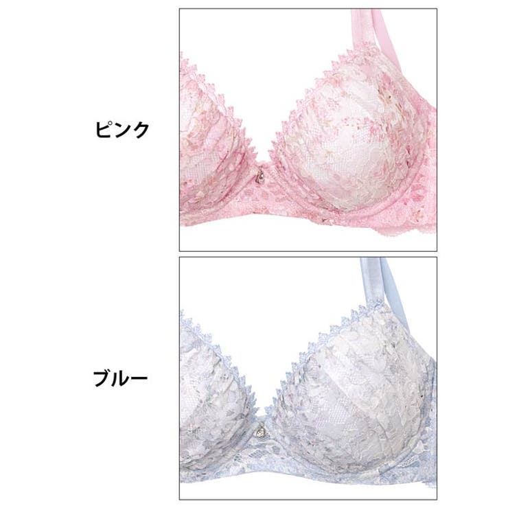 [EFサイズ] ミスティ水彩レーシィ脇高ブラジャー&フルバックショーツ | Dazzy | 詳細画像11 