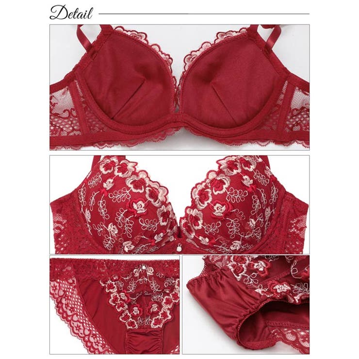 [EFサイズ] ルミナスリッチフラワー脇高ブラジャー&フルバックショーツ | Dazzy | 詳細画像10 