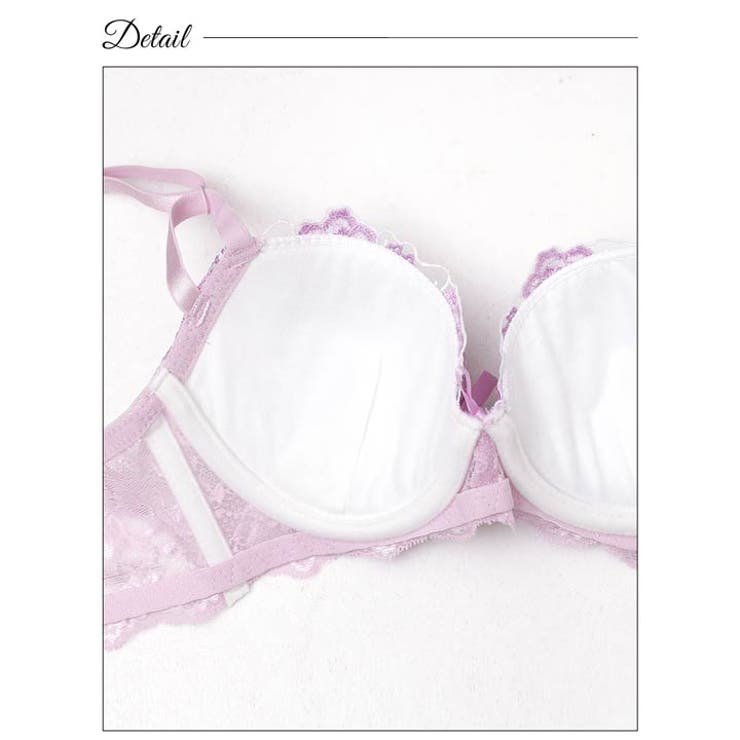 [EFサイズ] ロマンティックブロッサム脇高ブラジャー&フルバックショーツ | Dazzy | 詳細画像9 