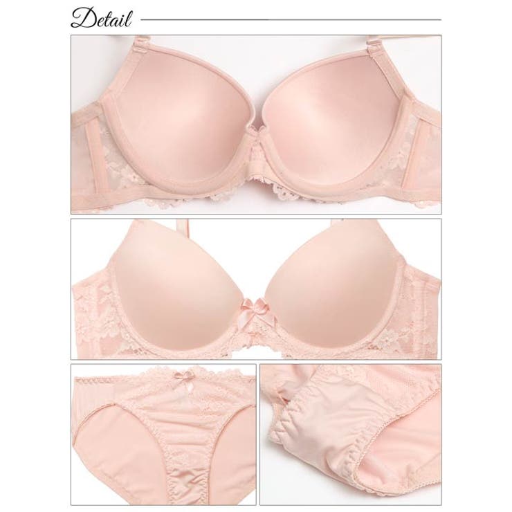 [GHIサイズ] シンプルレーシィスムース脇高ブラジャー&フルバックショーツ | Dazzy | 詳細画像10 