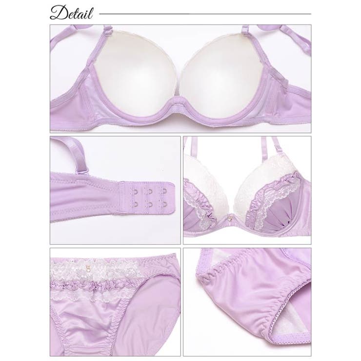 プリティーサテンフリルブラジャー&フルバックショーツ | Dazzy | 詳細画像10 