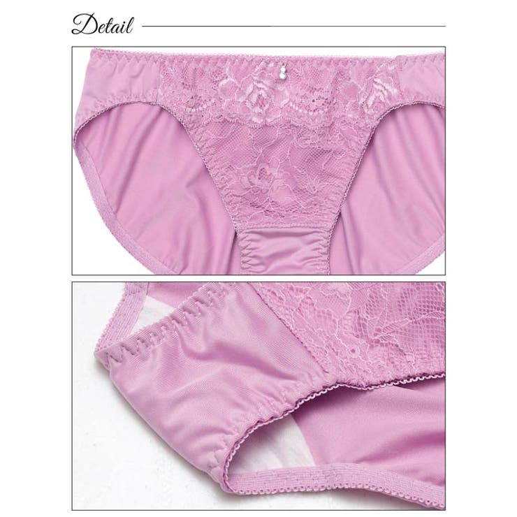クラシックシンプルレースブラジャー&フルバックショーツ | Dazzy | 詳細画像10 