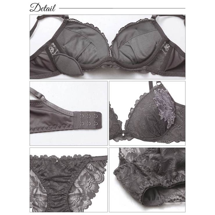 ミスティックレーシィピオニー脇高ブラジャー&バック透けフルバックショーツ | Dazzy | 詳細画像10 