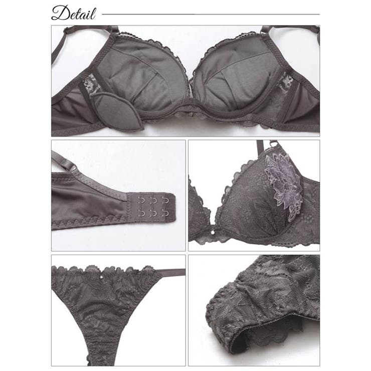 ミスティックレーシィピオニー脇高ブラジャー&バック透けTバックショーツ | Dazzy | 詳細画像10 