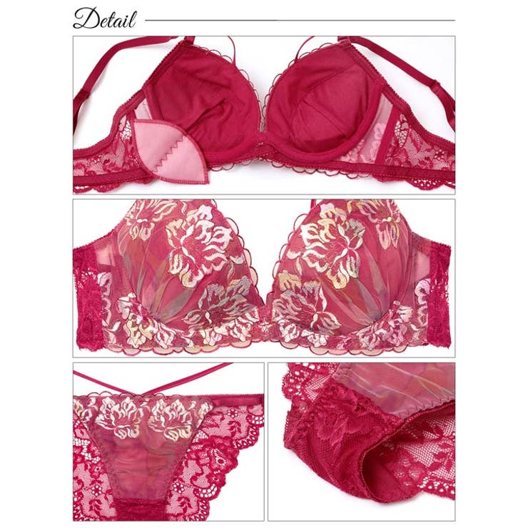[EFサイズ] ルミエールフラワースカラップブラジャー&バック透けフルバックショ… | Dazzy | 詳細画像10 
