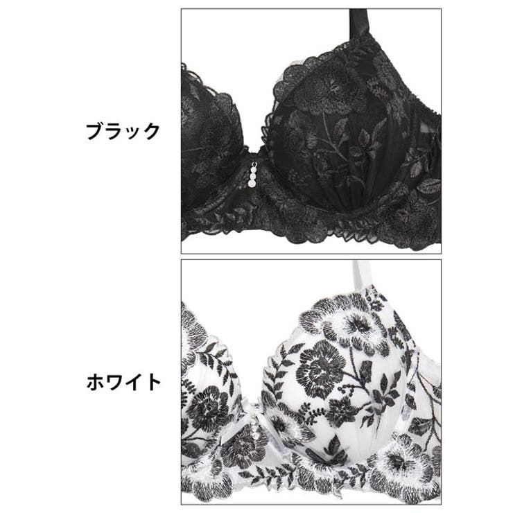 クラシックモノトーンブルーム脇高ブラジャー&フルバックショーツ | Dazzy | 詳細画像11 