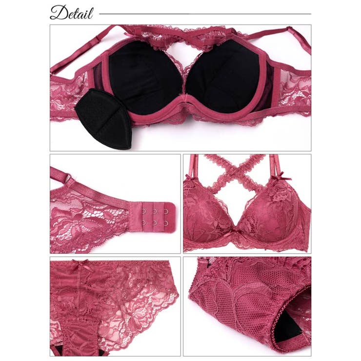 ロマンティックレーシィクロス脇高ブラジャー&バック透けフルバックショーツ [三上… | Dazzy | 詳細画像10 