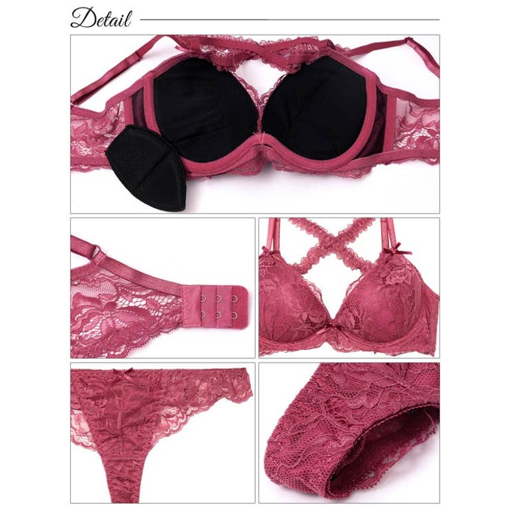[EFサイズ] ロマンティックレーシィクロス脇高ブラジャー&バック透けTバックシ… | Dazzy | 詳細画像10 