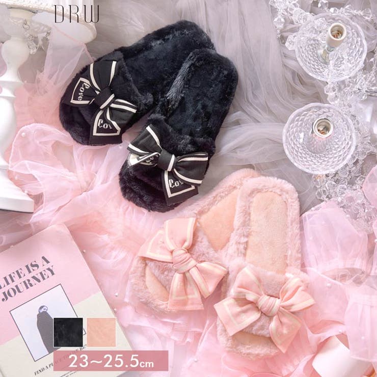 ラブリーリボンファールームスリッパ | Dazzy | 詳細画像1 