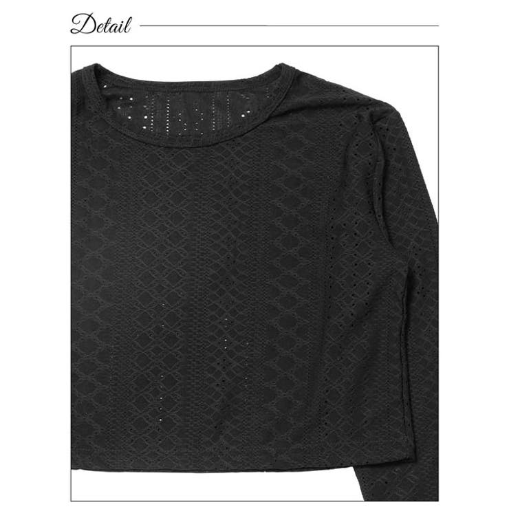 ワンカラーケーブルメッシュクロップド丈スウェットトップス&ショートパンツルームウ… | Dazzy | 詳細画像8 